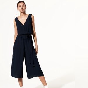ARITZIA Babaton Maximillian Sleeveless Belted Wide Leg Cropped Jumpsuit